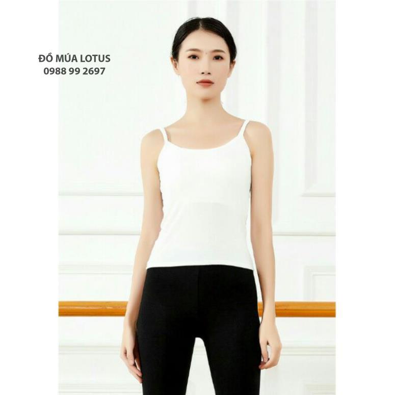 (sẵn) Áo múa hai dây mặc bên trong A71 Lotus (sẵn đen, trắng)