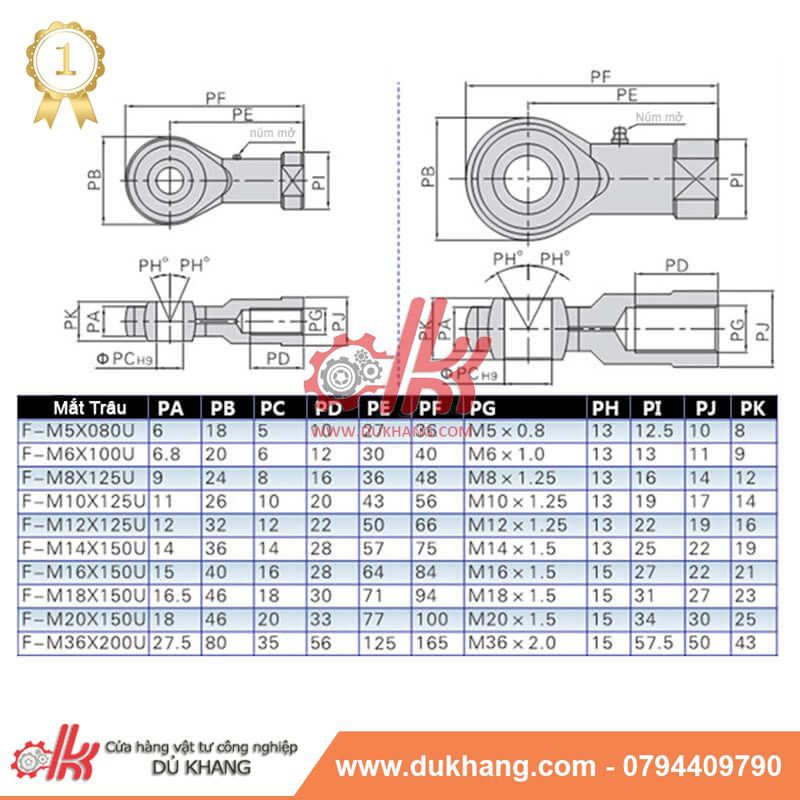 Mắt trâu xi lanh PVN