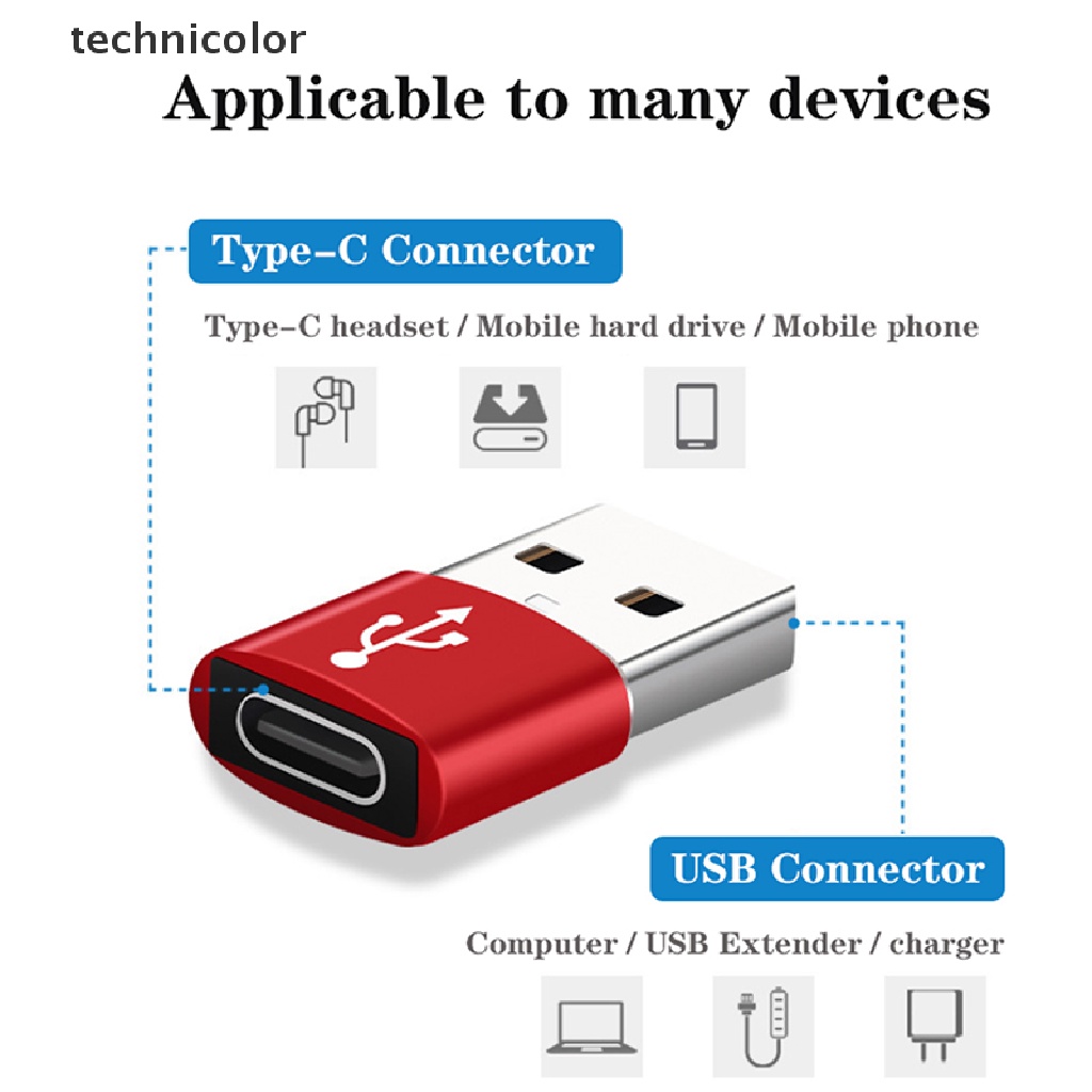 technicolor 1 Pcs USB C 3.1 Type C Female to USB 3.0 Type A Male Port Converter Adapter NEW TYG