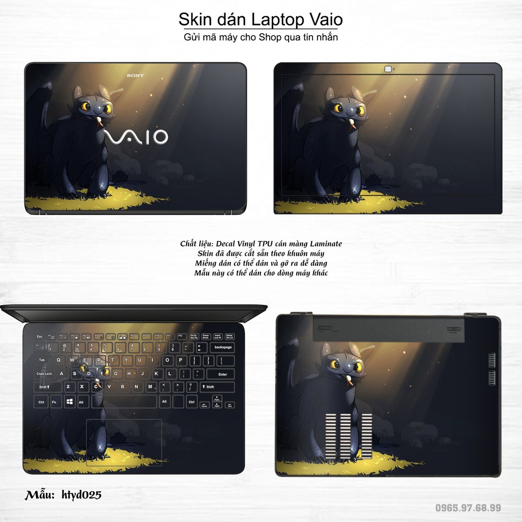 Skin dán Laptop Sony Vaio in hình bí kíp luyện rồng (inbox mã máy cho Shop)