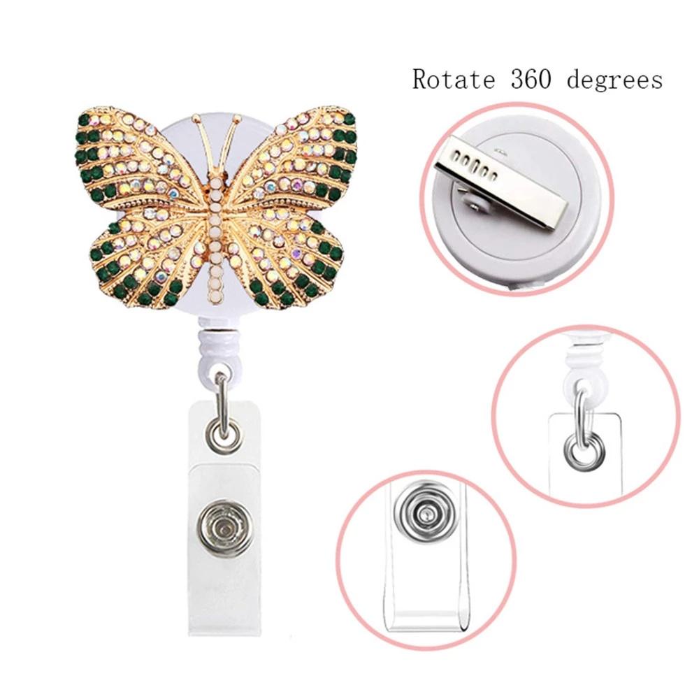 Kẹp Giữ Thẻ ID / Thẻ ID Họa Tiết Bươm Bướm Tiện Dụng Cho Trường Học / Văn Phòng