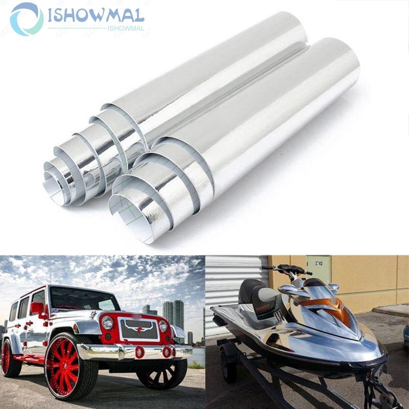 Cuộn phim dán hiệu ứng tráng gương màu bạc trang trí cho xe hơi chống thấm nước tiện dụng