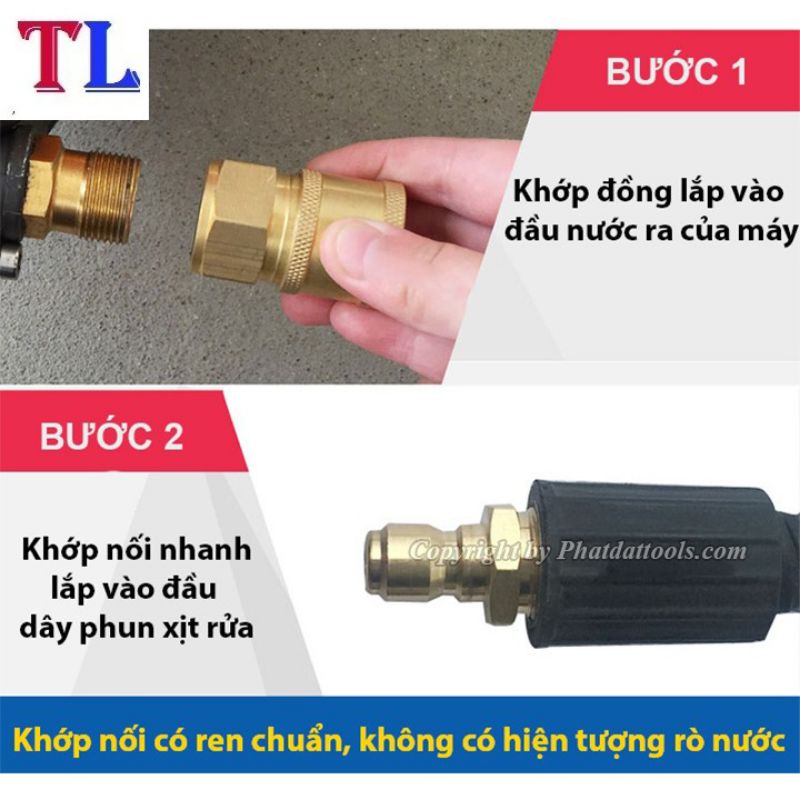 Bộ cút nối nhanh chống soắn dây máy xịt rửa xe cao áp