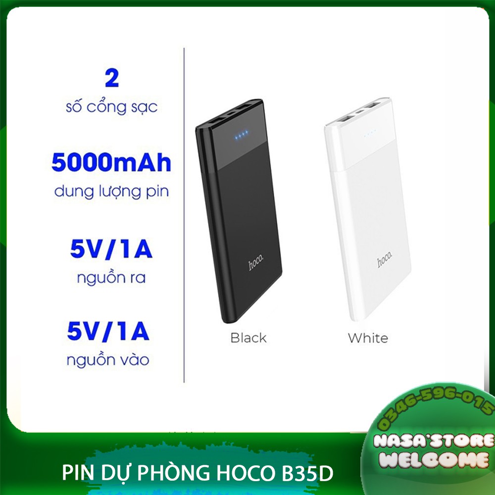 Pin Dự Phòng Hoco B35 D Sạc dự phòng 5000mAh - Hàng Chính Hãng