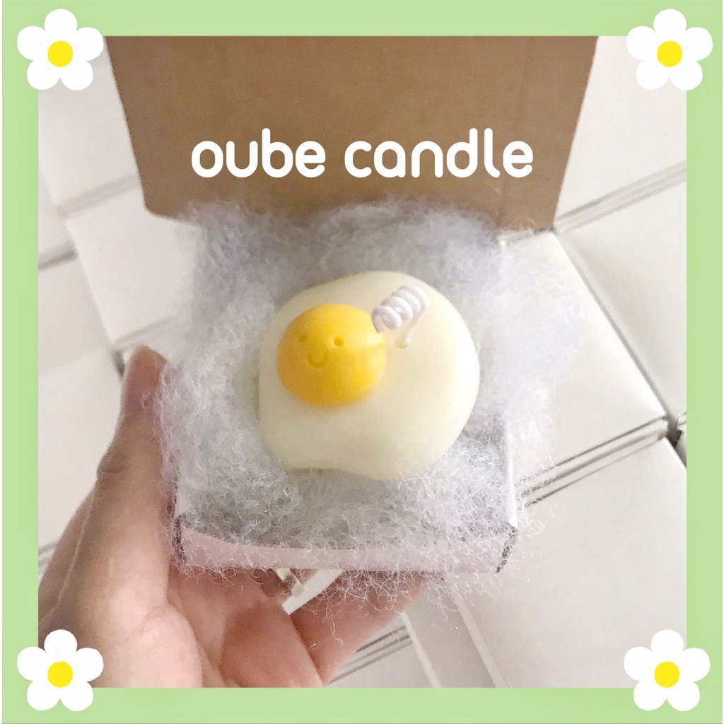 Nến Thơm Cao Cấp Tinh Dầu Thiên Nhiên Tạo Hình Trứng Ốp La Cười Hương Bất Ngờ 40g | Oube Candle NT83