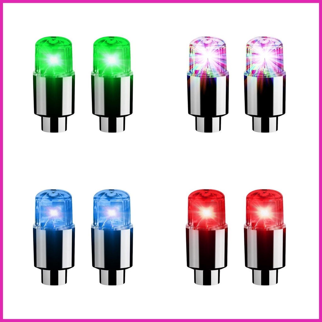 Set 2 Đèn Led Chống Thấm Nước Gắn Van Bánh Xe Ô Tô