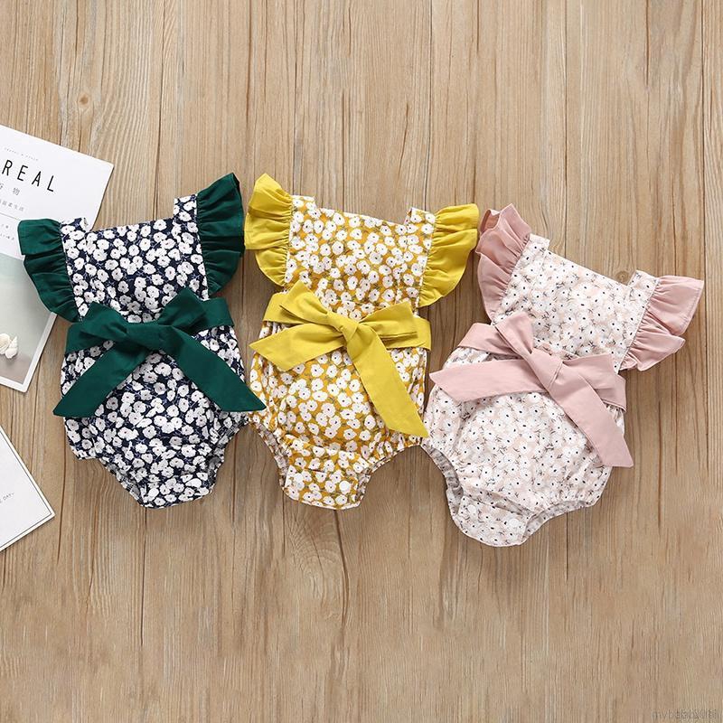 My Baby  Jumpsuit tay loe hoạ tiết hoa cho bé