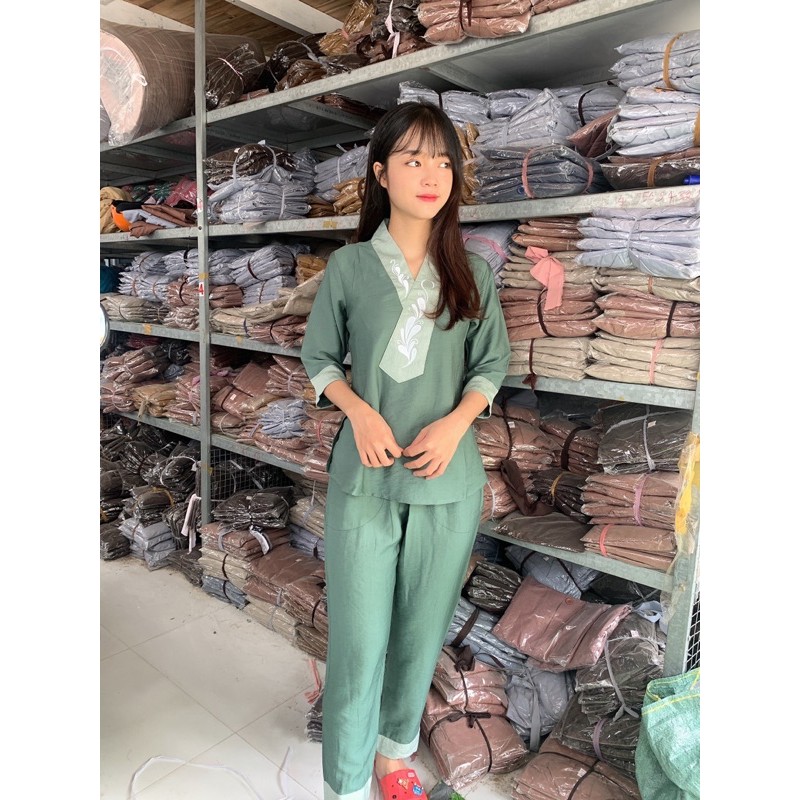 thời trang nữ, đồ lam đi chùa chất vải tơ cao cấp