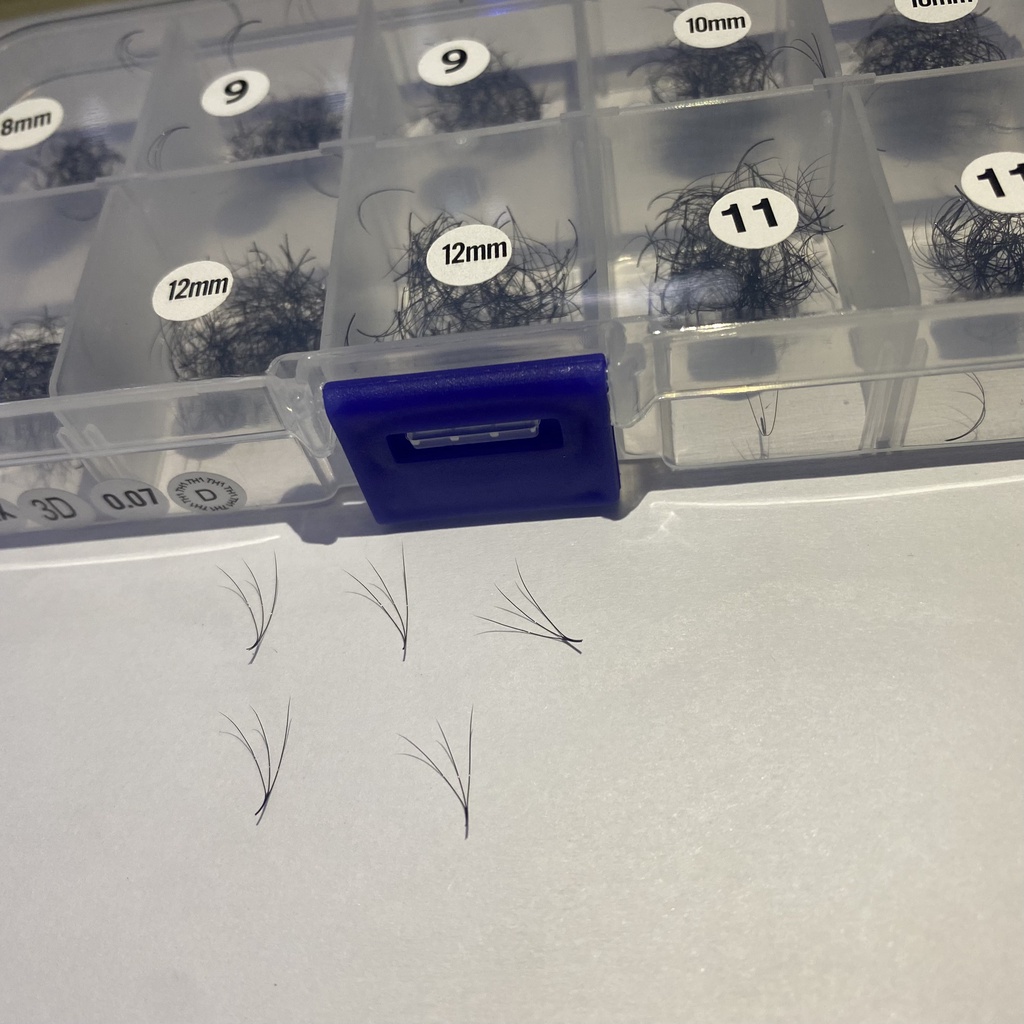 MI FAN 3D MIX (8-13) (9-15) mm _dày 0.07-CONG C-D HỘP 1000 FAN_DỤNG CỤ NỐI MI_THÚY HÀ