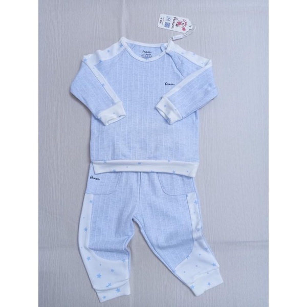 Bộ quần áo Avaler cotton nỉ nhung dài tay cài vai đủ size