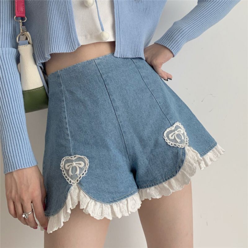 QUẦN ĐÙI JEAN REN ỐNG RỘNG 💯 ẢNH THẬT