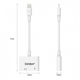 Jack Chuyển Lightning 2 in 1 ( 2 Cổng Lightning + Jack 3.5 ) EarlDom OT16