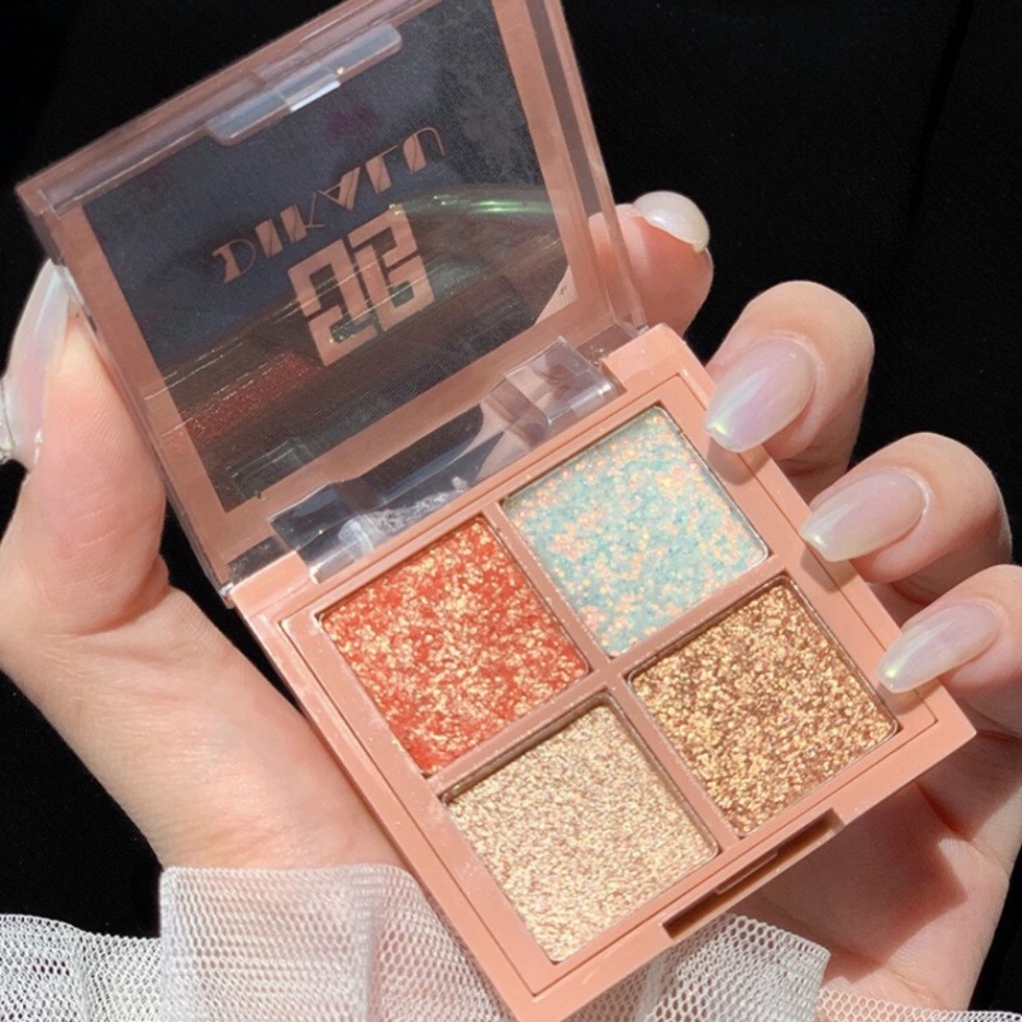Phấn mắt ❤️𝑭𝒓𝒆𝒆𝒔𝒉𝒊𝒑❤️ Phấn mắt DIKALU 4 ô nhũ siêu mịn