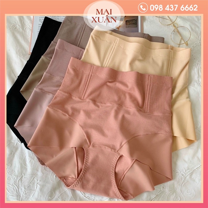 Quần lót nữ cotton cạp cao gen bụng,quần mặc váy nữ hàng cao cấp có thanh chống cuộn-Kho Sỉ Mai Xuân