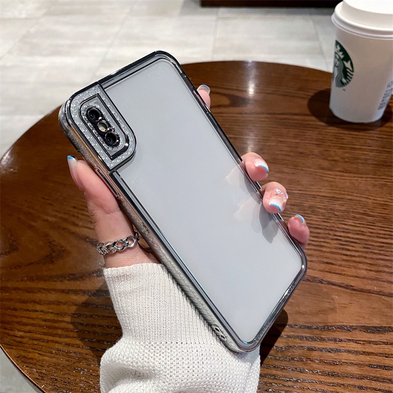 Ốp Điện Thoại Mềm Trong Suốt Viền Thẳng Mạ Điện Cho iPhone 7 8 Plus se 2020 2022 XR X XS MAX