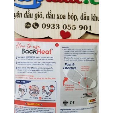 Cao Dán Nhiệt Giảm Đau Lưng PsLove Back Heat