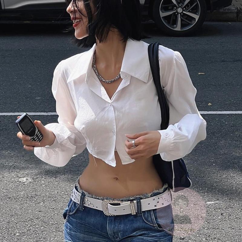 Áo Sơ Mi Tay Dài Màu Trắng Thời Trang Dành Cho Nữ