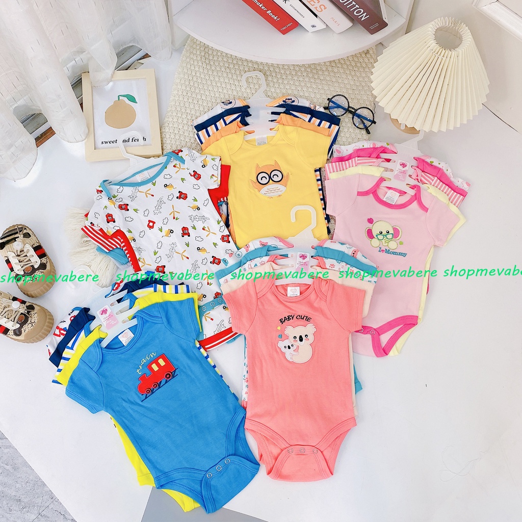 Set 5 body chip, bodysuit cho bé trai và bé gái sơ sinh từ 0-9kg - BC02