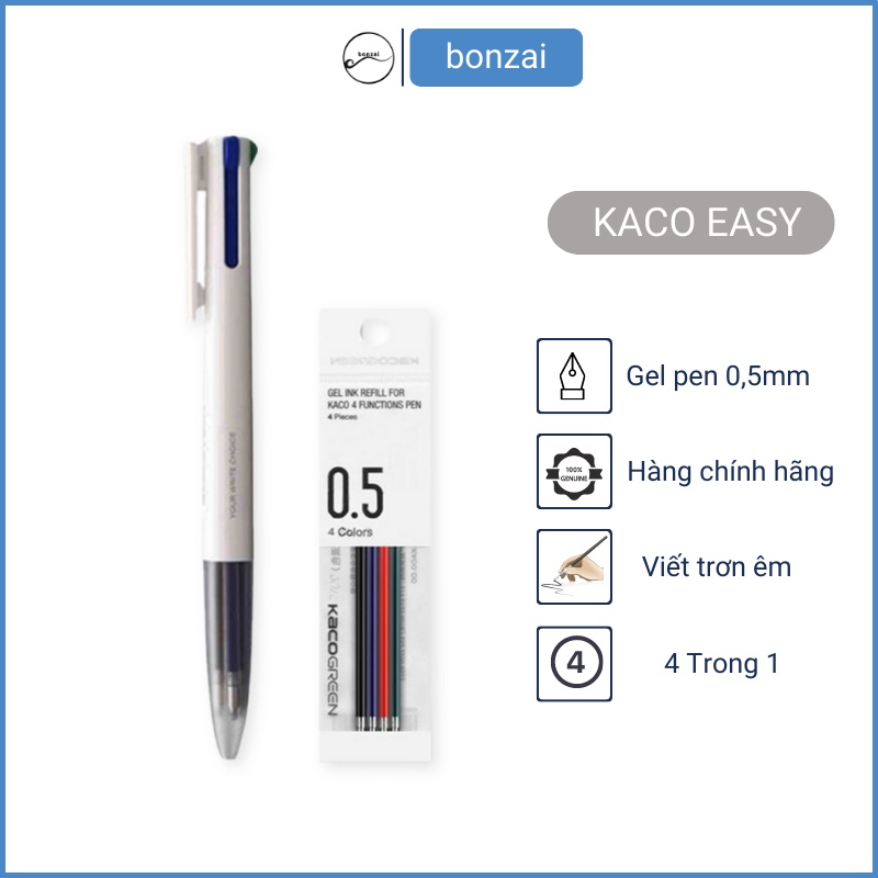 Bút gel KACO PURE 4 trong 1 Easy ngòi 0,5mm