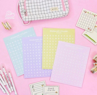 Alphabet sticker - bảng chữ cái làm Bullet Journal (Ocsenshop)