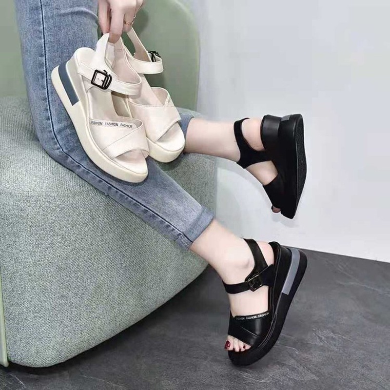 Giày sandal IELGY hở ngón đế xuồng phong cách Anh Quốc thời trang sành điệu dành cho nữ