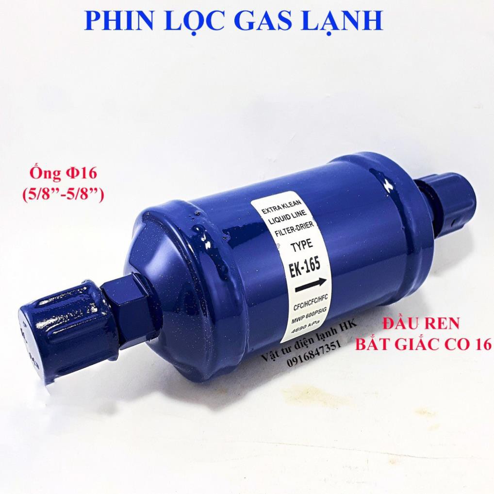 Phin lọc gas kho lạnh Genesso phi 6 10 12 16 19 mm (chọn đúng cỡ khi đặt hàng) Cốc lọc Fin lọc ga Genseso Filter 1/4 3/8