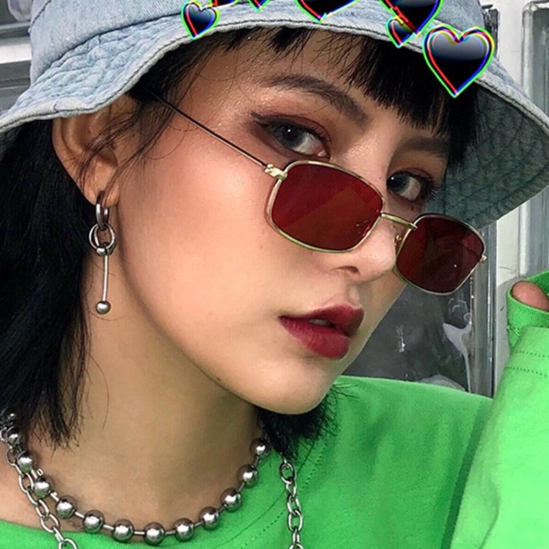 Kính Mát Gọng Vuông Trong Suốt Phong Cách Retro Unisex