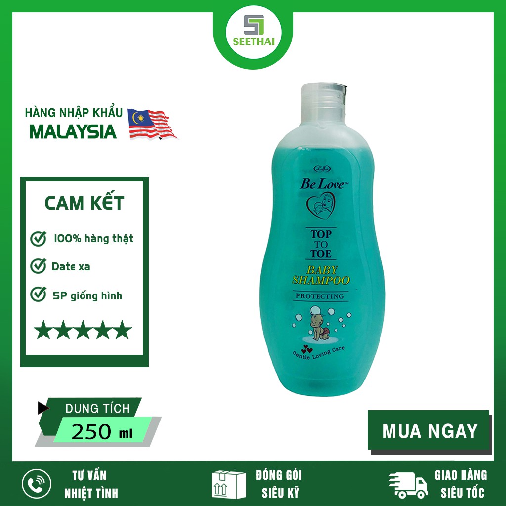 Sữa tắm gội toàn thân cho bé Be Love Protecting L'AFFAIR Malaysia 250ml - chai màu xanh - Baby shampoo