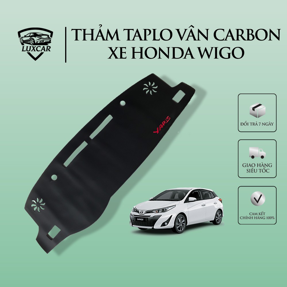 Thảm Taplo Da Carbon xe TOYOTA YARIS 19-20 - Chống nóng, bảo vệ Taplo LUXCAR