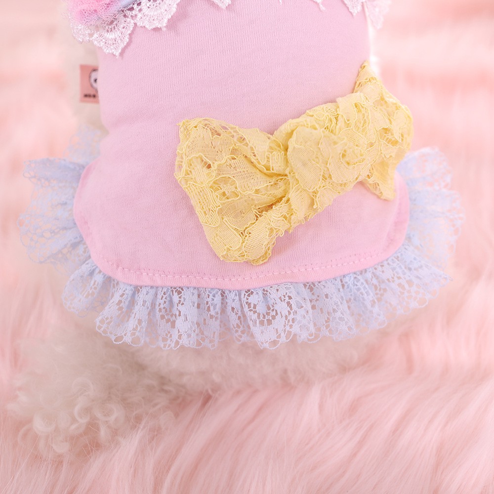 Váy thun cổ thủy thủ nơ ren CAMQUYTSTORE cho thú cưng