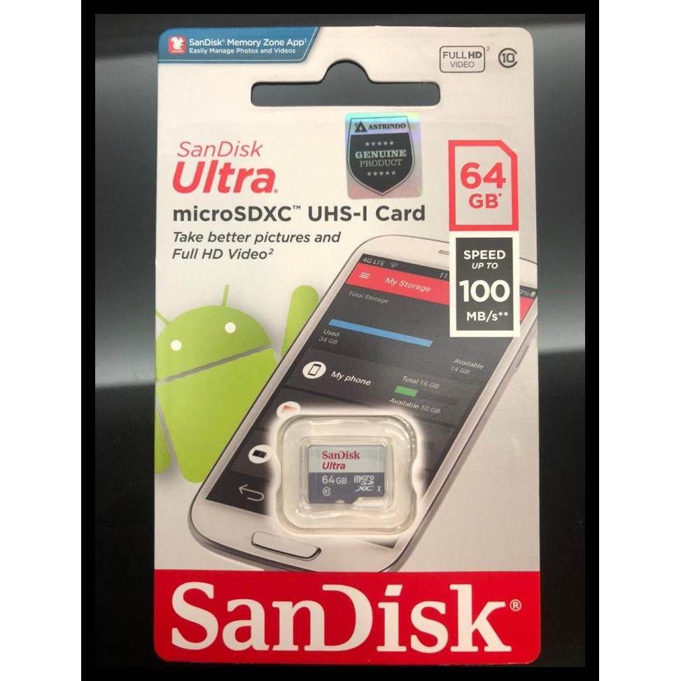 Thẻ nhớ Sandisk 64GB Micro Sd Class 10 64GB