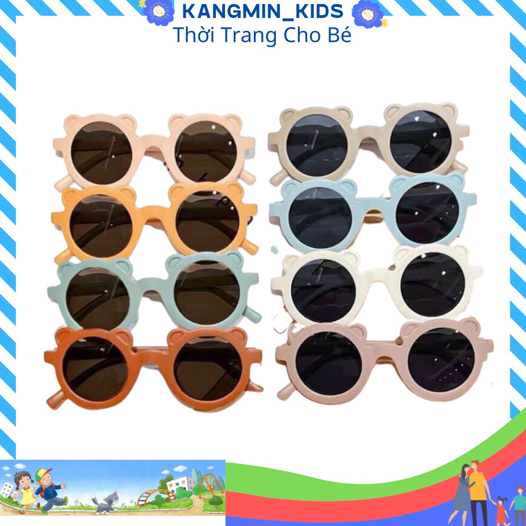 Kính cho bé Kangmin kids, kính cho bé trai bé gái kiểu Hàn Quốc K002, đồ cho bé trai bé gái từ 1-6 tuổi