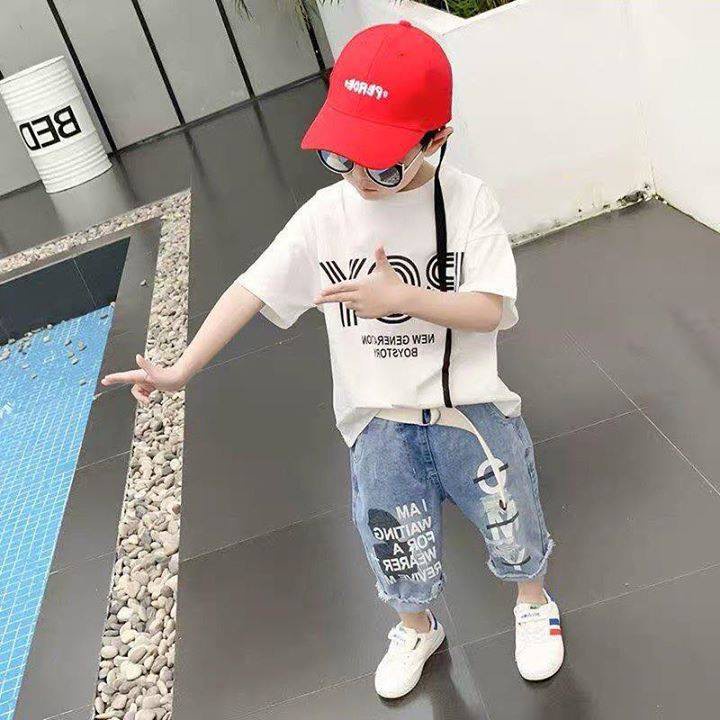 Set đồ bé trai - SET BOY - Áo chất Cotton phối quần Jean mặc cực mát cho bé từ 9-23kg