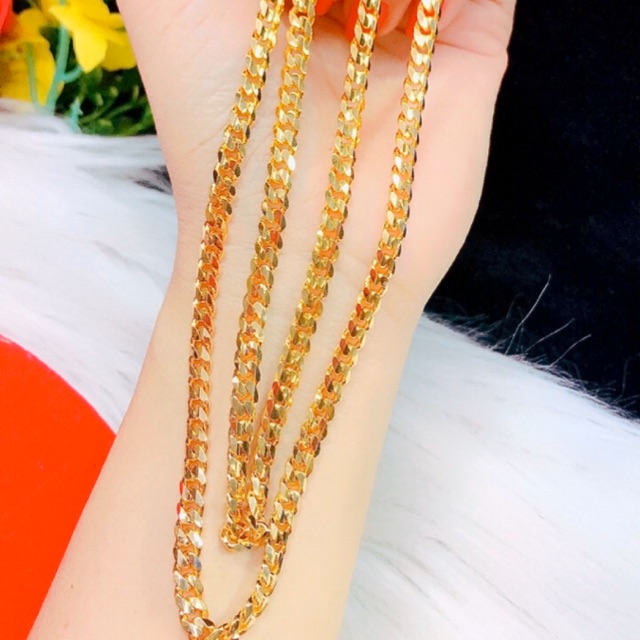 Dây chuyền nam nữ màu vàng 18 cao cấp
