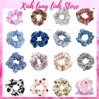 Dây buộc tóc Scrunchies vải hottrend phong cách Hàn Quốc cute dành cho nữ - Xinh lung linh Store