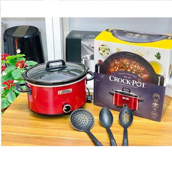 Nồi nấu chậm, hầm chậm CROCK POT đỏ 3.5L