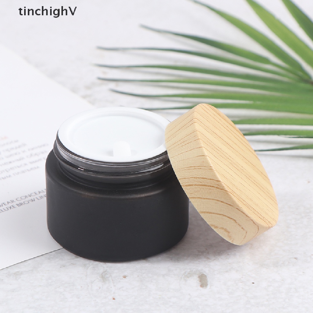 Hũ Thủy Tinh Rỗng Đựng Kem / Mỹ Phẩm Có Nắp Họa Tiết Vân Gỗ