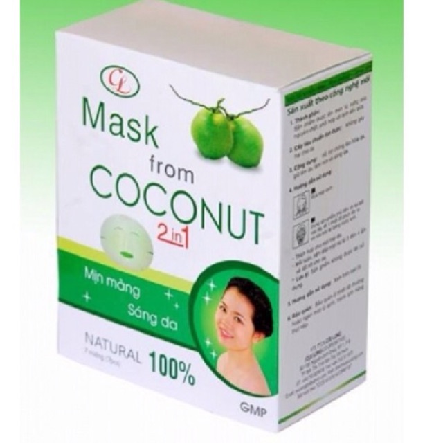 (3 món) 2 hộp mặt nạ dừa 2 in 1 (7 miếng/h) và 1 xà bông dừa Green Garden