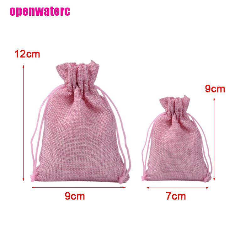 Set 10 Túi Dây Rút Bằng Vải Bố Đựng Trang Sức Nhiều Màu Sắc