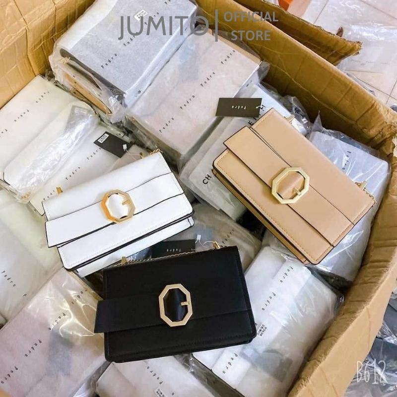 Túi xách nữ đeo chéo đeo vai khuy tròn dây xích sang trọng JUMITO SA1565