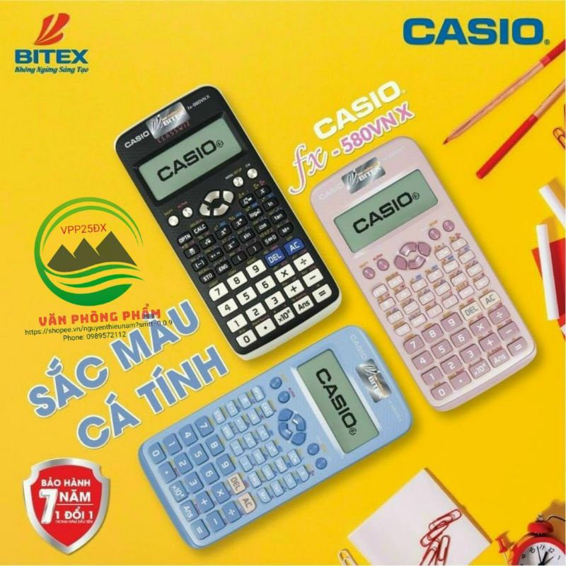 Máy tính casio Fx-580VNX CHÍNH HÃNG (Bảo hành 7 năm).