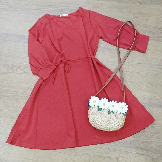 Đầm Nữ thắt eo bo tay chéo thái