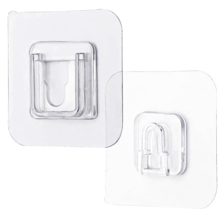 Miếng Dán Chữ U Bộ 2 Miếng Dán Trong Suốt Cố Định Ổ Cắm Điện, Điều Khiển, Cục Wifi Treo Tường Tiện Dụng GD12