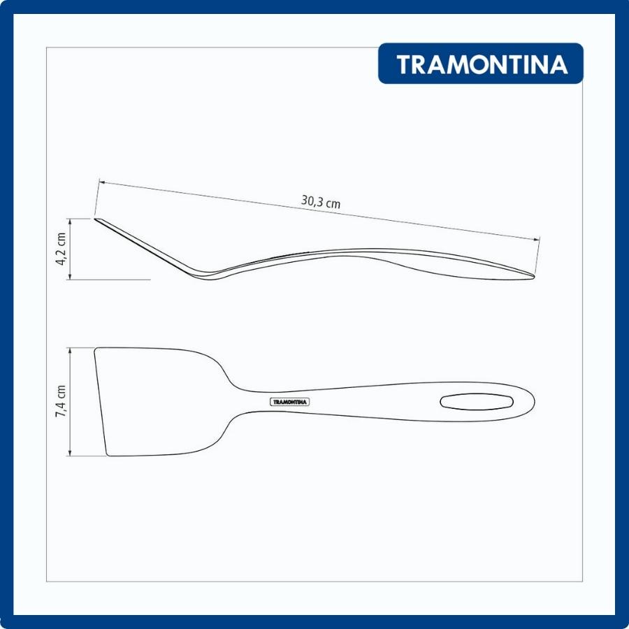 Xẻng nấu ăn Tramontina 25160 không lỗ nhựa PA cao cấp 30 cm chịu nhiệt nhập khẩu chính hãng Brazil