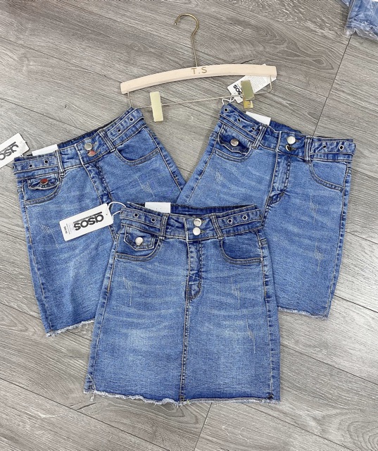 [ Mã FAGREEN55 giảm 10% tối đa 30K đơn 99K] BÁN SỈ Chân váy bò nữ nạm đinh cạp CVB79 | BigBuy360 - bigbuy360.vn