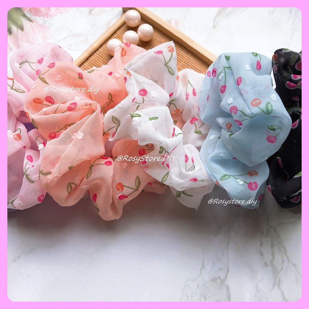 [Ảnh thật]CỘT TÓC VẢI SCRUNCHIES VOAN LỤA QUẢ CHERRY BI TIỂU THƯ - PHONG CÁCH ULZZANG PHỤ KIỆN THỜI TRANG NỮ GIÁ RẺ ĐẸP
