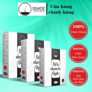 Combo 3h bôt lá nhuộm tóc ogatic_bột nhuộm từ cây lá móng lá chàm