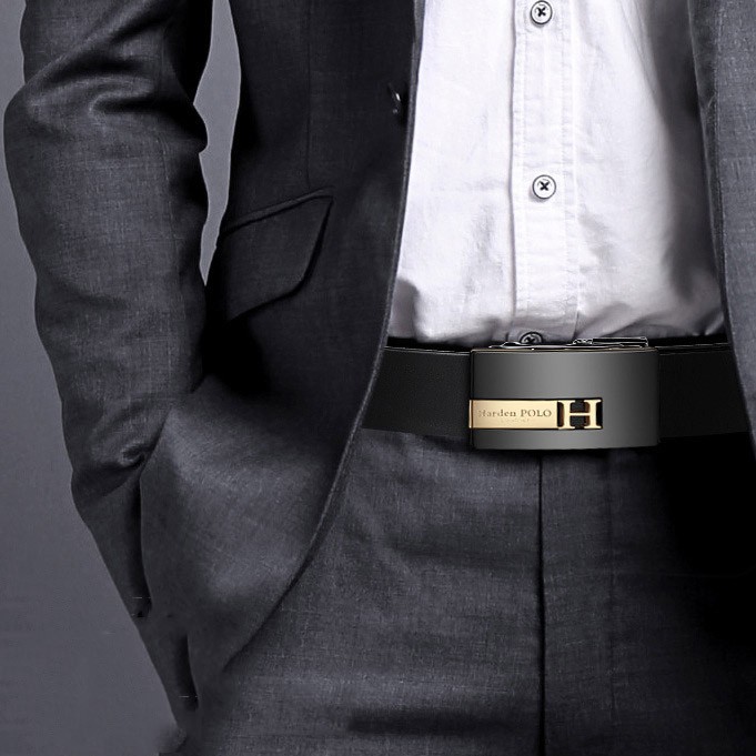 Thắt lưng da phối khóa cài tự động lịch lãm cho phái nam