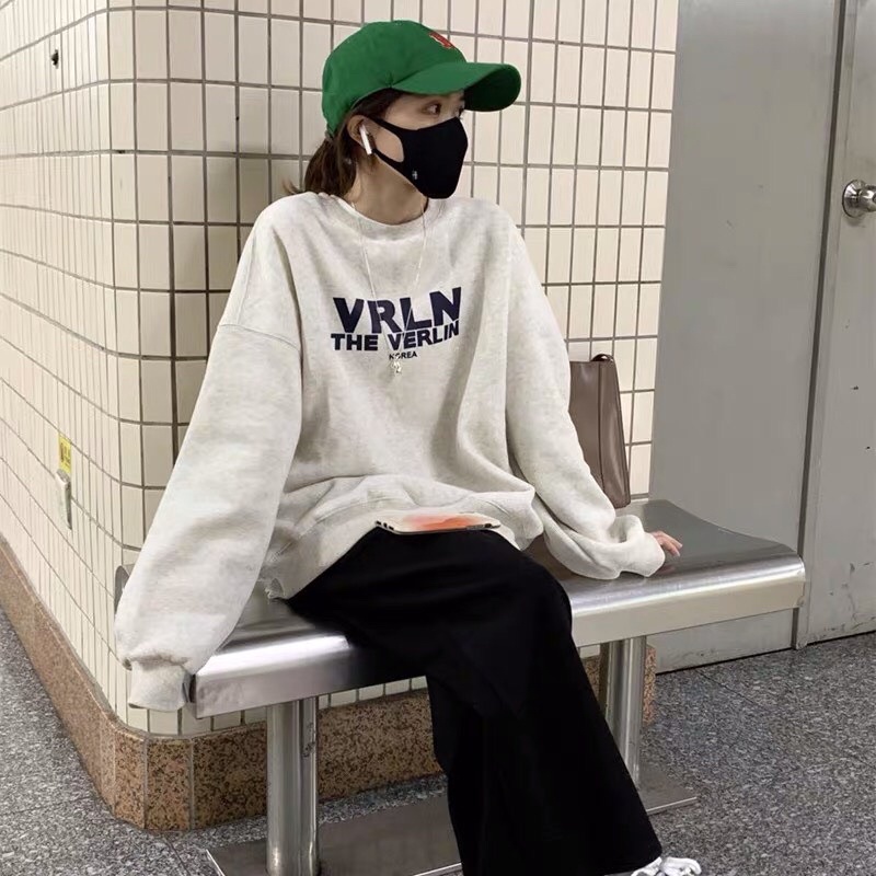 Áo SWEATER XÁM CHỮ XANH CHẤT NỊ MỊN | BigBuy360 - bigbuy360.vn