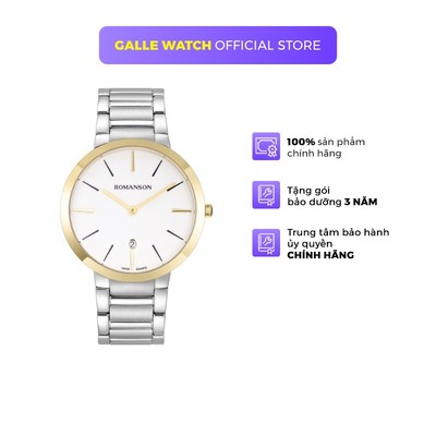 Đồng hồ Romanson Men Classic Watch TM6A08MCWH nam máy Thụy Sĩ mặt kính Sapphire chống xước dây thép cao cấp chính hãng